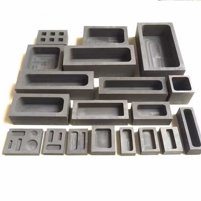 High Purity Customized 1kg 2kg 3kg Graphite Boat Casting Mold for Precious Metal Melting