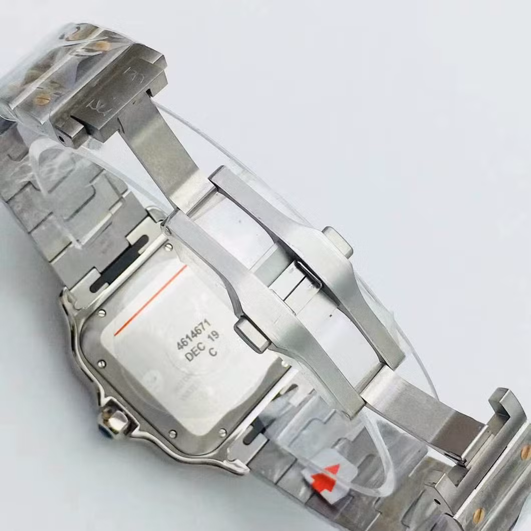 Latest Noob Watch Clean Factory Santoss Smart Link Quickly Change Bracelet About 8.5mm Thickness Rose Gold White Dial with Extra Leather Strap