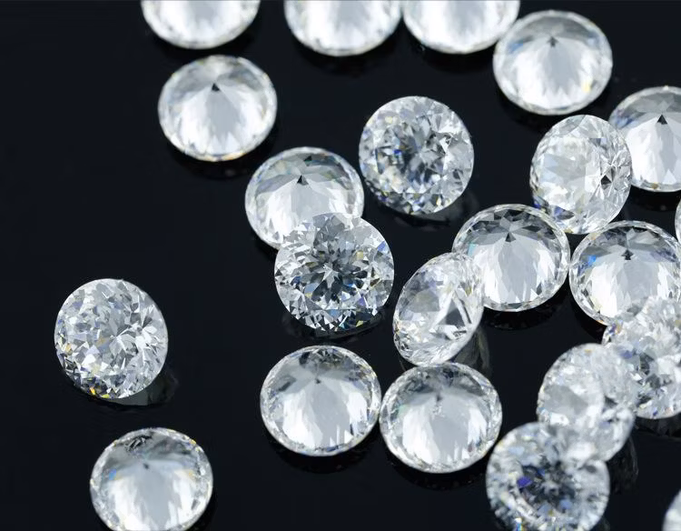 High Quality Black Color Round Cut Loose Cubic Zirconia Gemstone