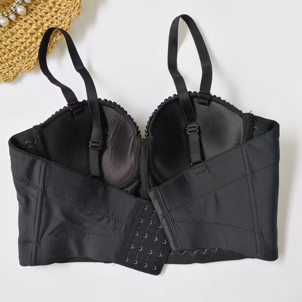 Women Sexy Short Bra Bar Club Pink 5 Color Chest Pad Pearl Suspender Vest Nail Bead Underwears Outer Wear