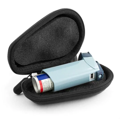 Custom Hard Shell Black Waterproof Portable EVA Inhaler Case with Carabiner