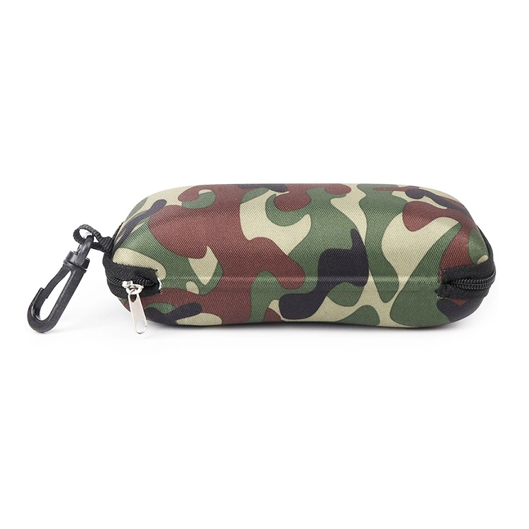 Custom Hard Shell Camuflaje Portable Waterproof EVA Sunglasses Eyeglasses Case with Plastic Zipper