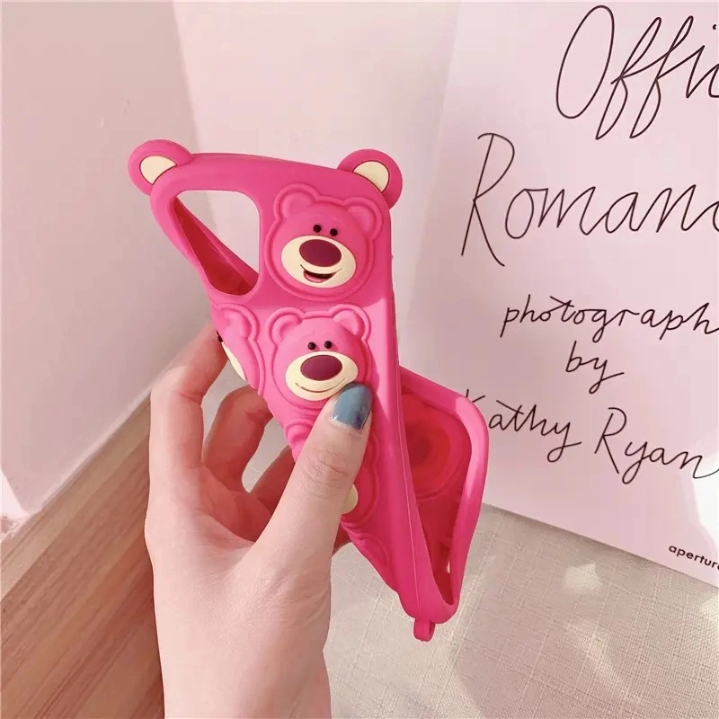 2023 Cute Bear Relive Stress Fidget Toys Push It Bubble Silicone Phone Case for iPhone 6 6s 7 8 Plus X Xr Xs 11 13PRO Max Cover