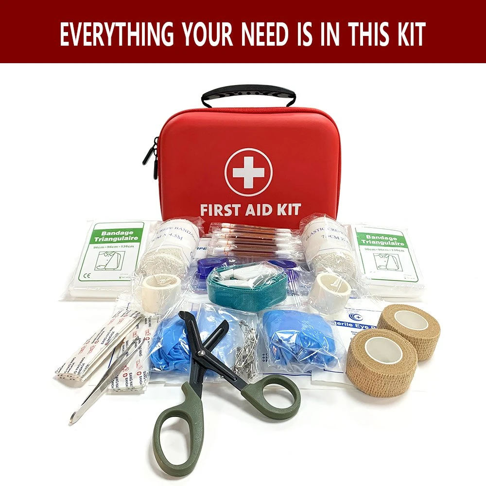 Wholesale Portable Carrying 200 Piece Waterproof First Aid Kit Bag with Logo