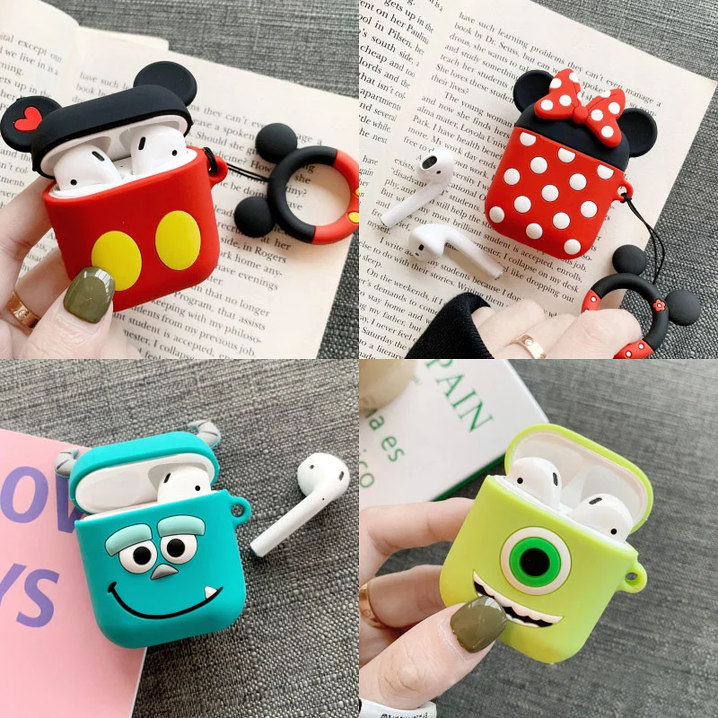 Cute Cartoon Mickey Minnie Soft Silicone Doll Case for Apple Airpods Case Wireless Bluetooth Earphone Toy Story Cover