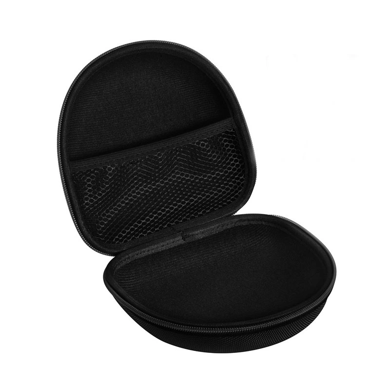 Custom Portable Shockproof Waterproof Travel Carrying Hard EVA Headphone Case with Mesh Pocket