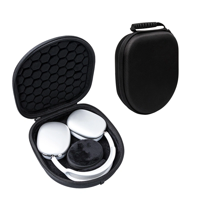 Custom Carry Over Ear Mini Large Round Small Retractable Oval Zipper PU Fabric Waterproof Hard Cable Storage Leather EVA Hard Shell Headphone Case Bag