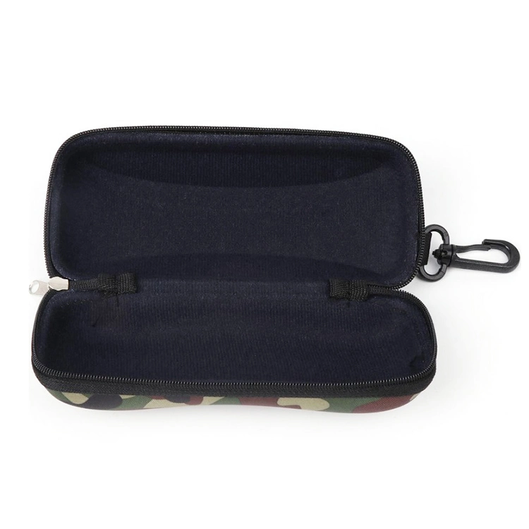 Custom Hard Shell Camuflaje Portable Waterproof EVA Sunglasses Eyeglasses Case with Plastic Zipper