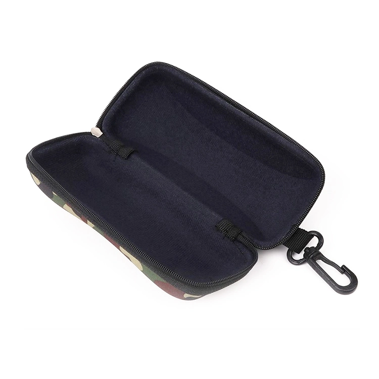 Custom Hard Shell Camuflaje Portable Waterproof EVA Sunglasses Eyeglasses Case with Plastic Zipper