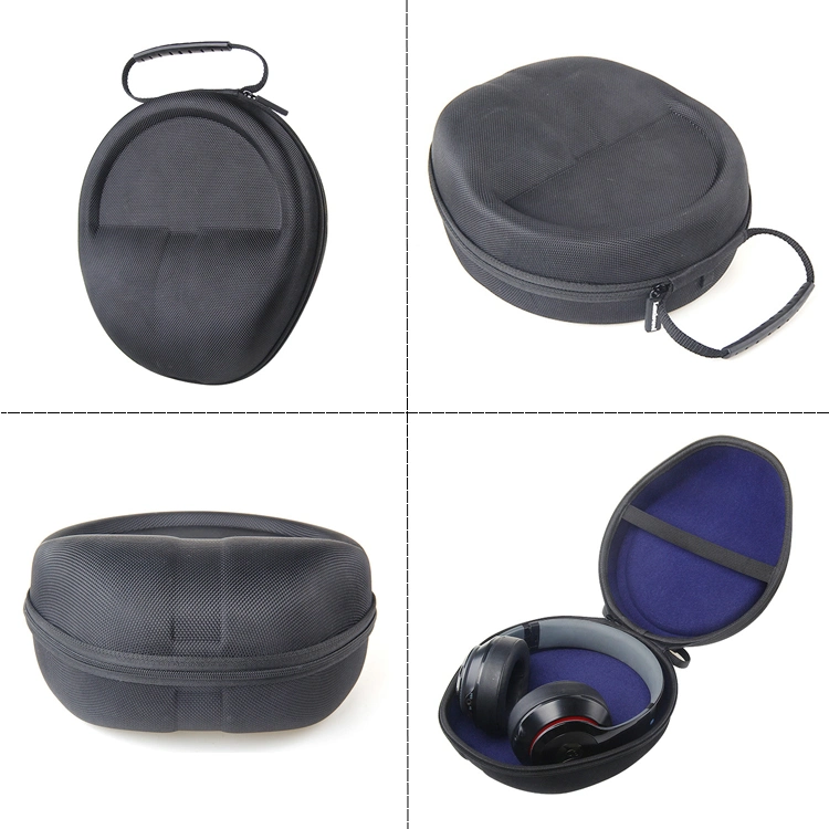 Factory Sale at Low Price Large Waterproof Portable Hard Shell Travel Carrying Earphone Storage EVA Headphones Case with Handle