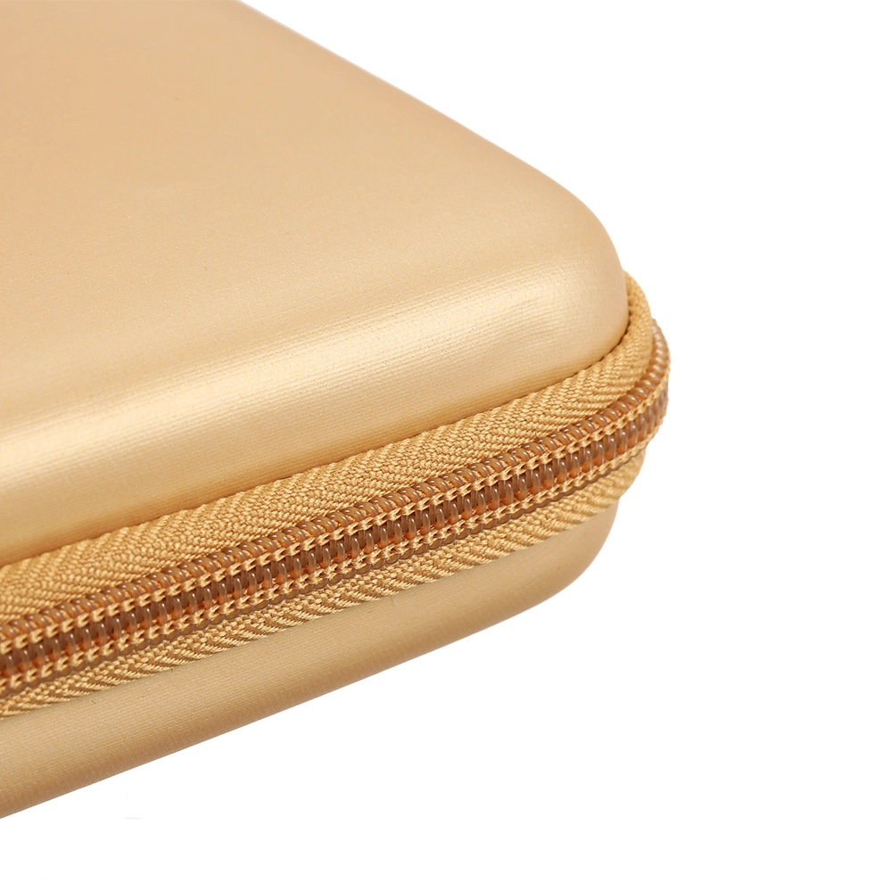 Customized Gold Hard Shockproof Portable EVA Storage Case for USB Chargers Data Cables Power Bank Carrying Bag