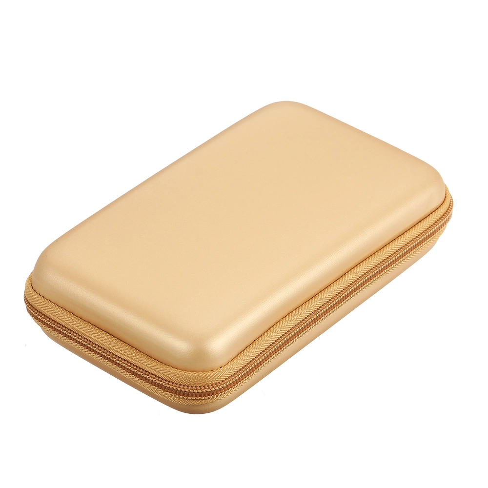 Customized Gold Hard Shockproof Portable EVA Storage Case for USB Chargers Data Cables Power Bank Carrying Bag