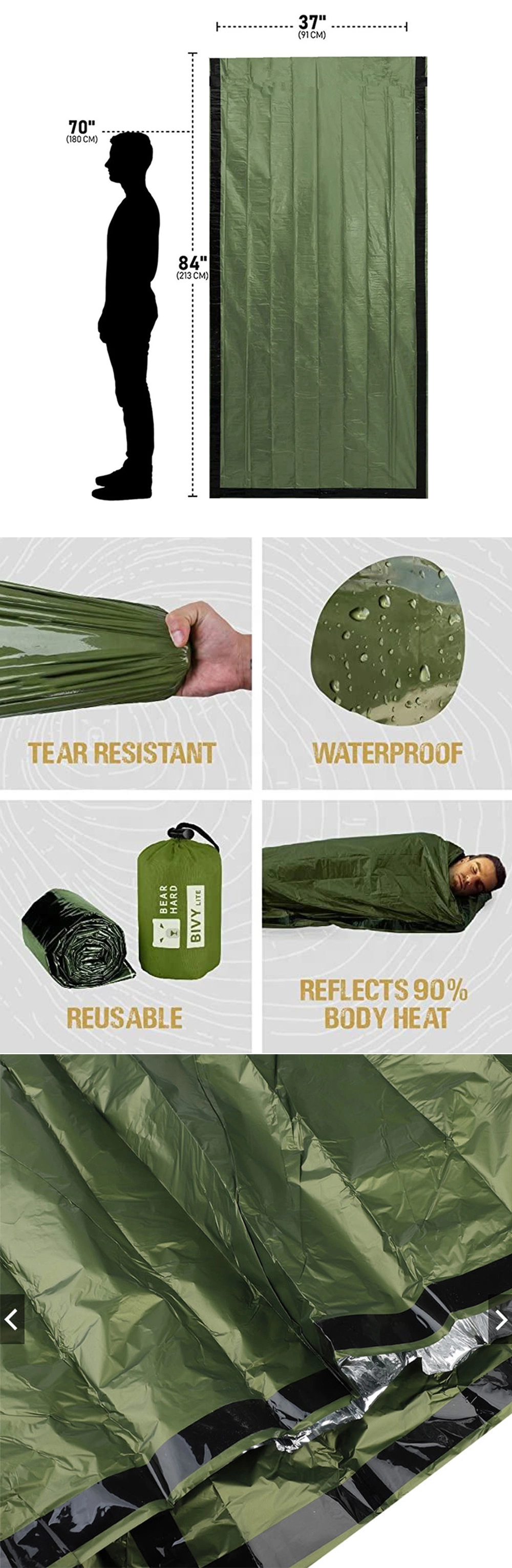 Hot Selling Factory OEM First Aid Emergency Sleeping Camping Outdoor Bag with Drawstring Waterproof