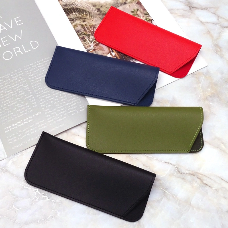 2023 New Arrival Custom Wholesale Drawer Box Dustproof Luxury Packaging Slant Pocket Bag PU Leather Sunglasses Suede Lining Brand Designer Eyeglasses Case