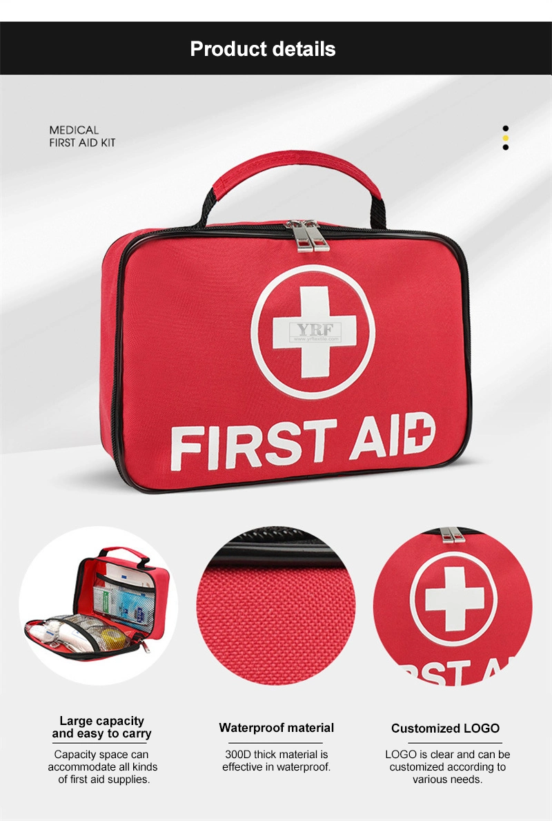 Medical First-Aid Red Bag Oxford Cloth First Aid Kit Waterproof Bags Pouch Ice Pack for Nurse Hospitals Clinics Sos Ambulance Bag