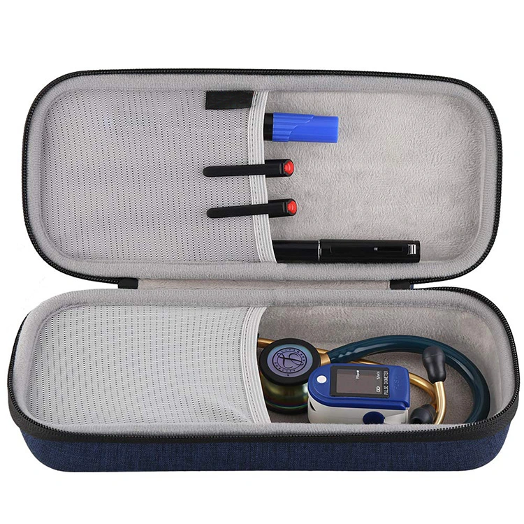 Wholesale Deep Blue Waterproof Portable Protective Hard EVA Carrying Portable Stethoscope Case Medical Equipment Case