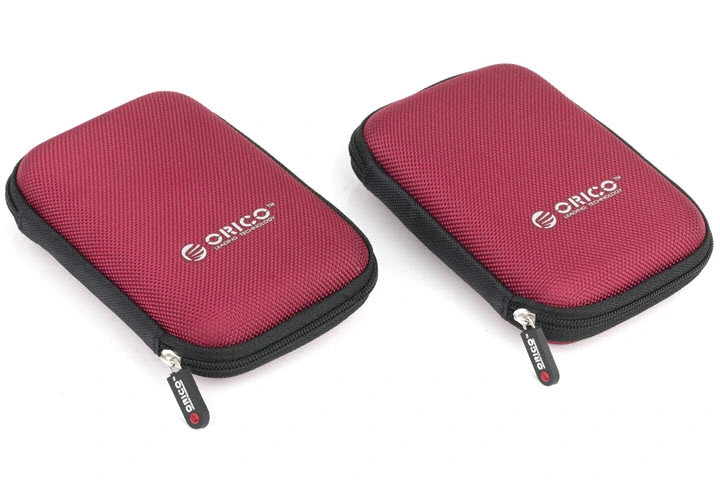 Red Hard Disk Pouch External Hard Drive EVA Carry HDD Case