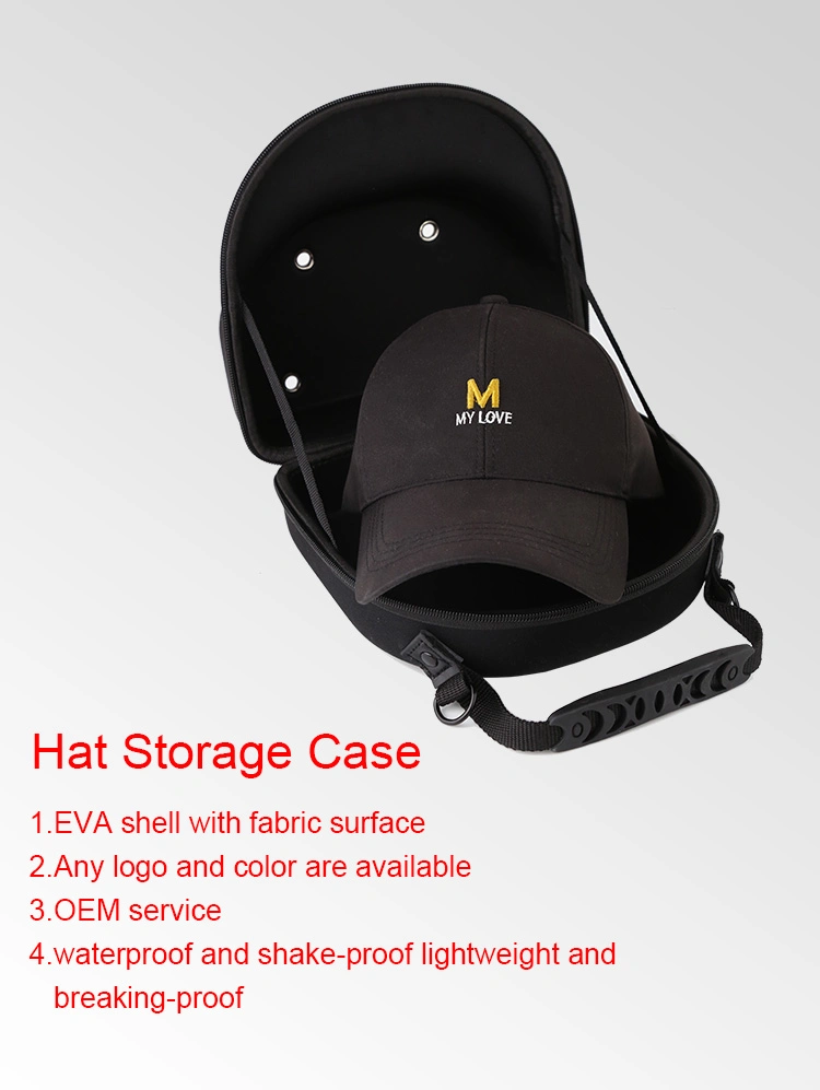 Customized Travel Baseball Cap Case EVA Cap Carrier Hat Box Hard Travel EVA Storage Case