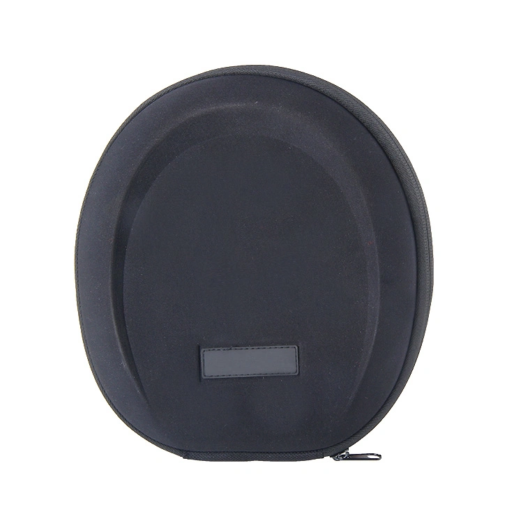 Customized Logo Black Large Size Hard Shell Travel Carrying Waterproof Headphone EVA Case with Pocket