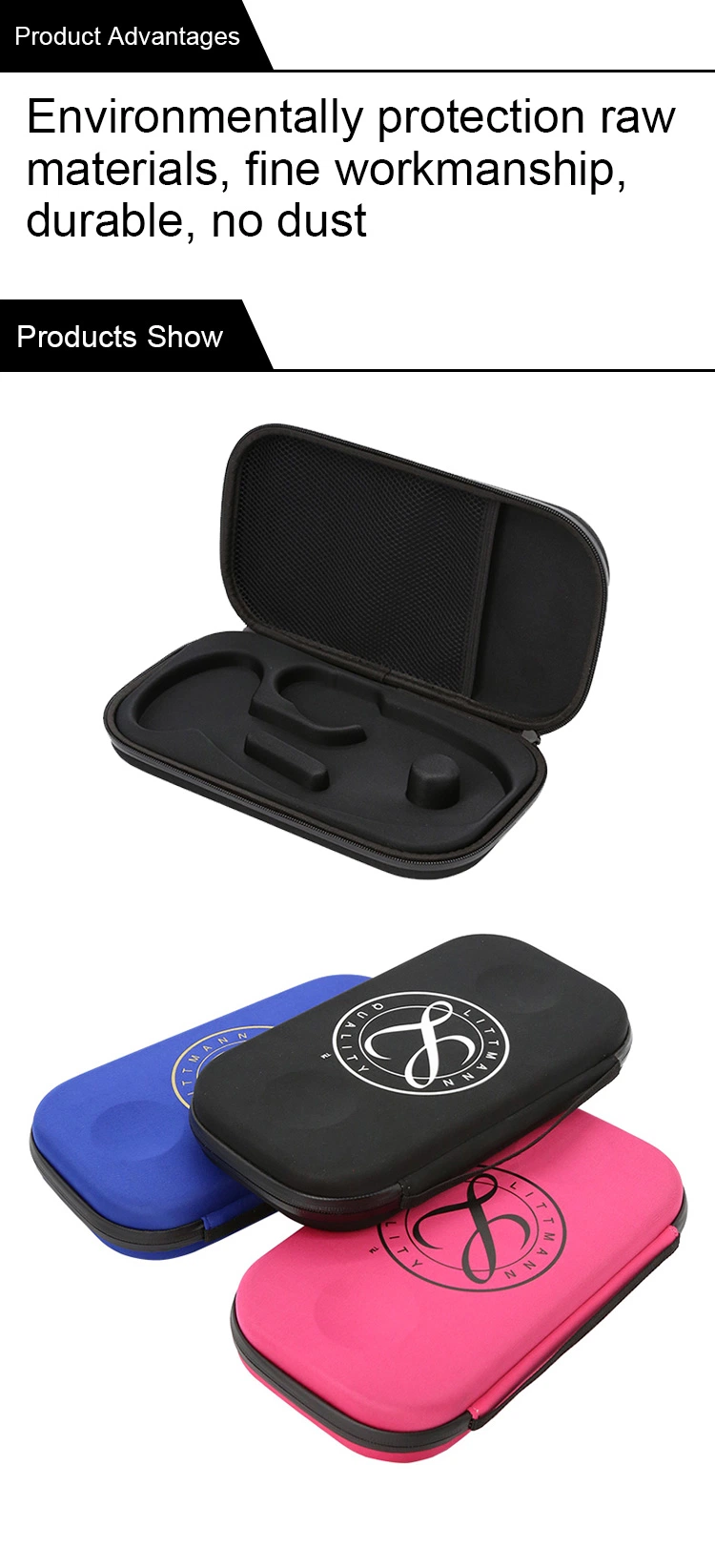 10%off Custom Personalized EVA Material Waterproof Shockproof Protective Easy Carrying Travel Hard Stethoscope Case EVA Stethoscope Bag Storage Littmann Case