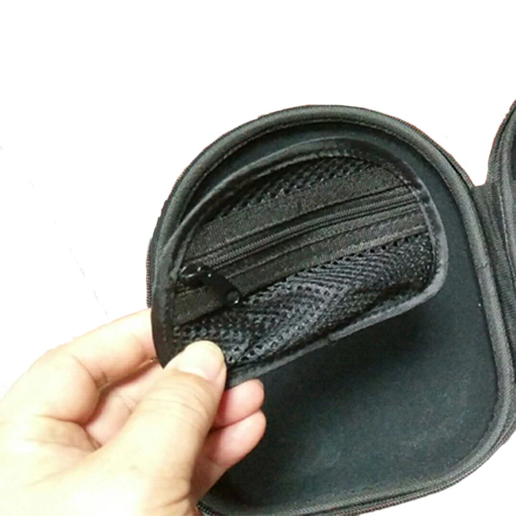 Portable Zipper Shockproof Hard EVA Headphone Case with Pouch Pocket