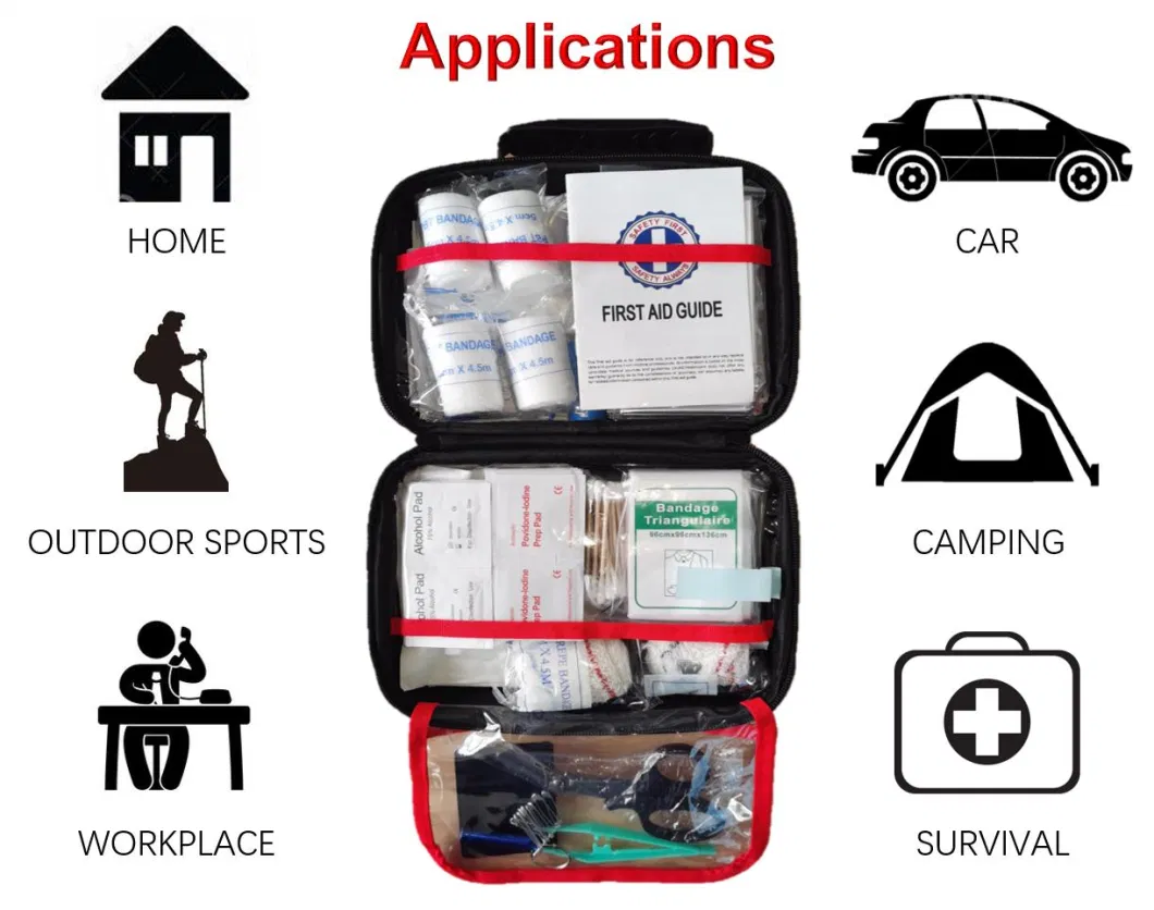 Wholesale Medical Outdoor Travelling Hiking Waterproof First Aid Kit Set Home All Purpose Hard Shell EVA Travel Case