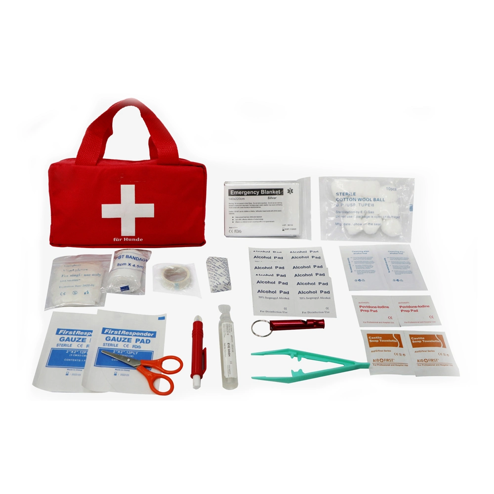 Custom Waterproof 32PCS Kits Pet First Aid Bag for Dog Cat etc.