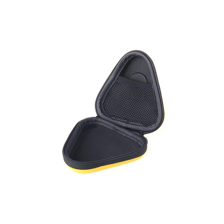 Cheapest Promotion Gift Yellow Triangle Custom Logo Hard Shell Zipper Earphone Headphone EVA Case