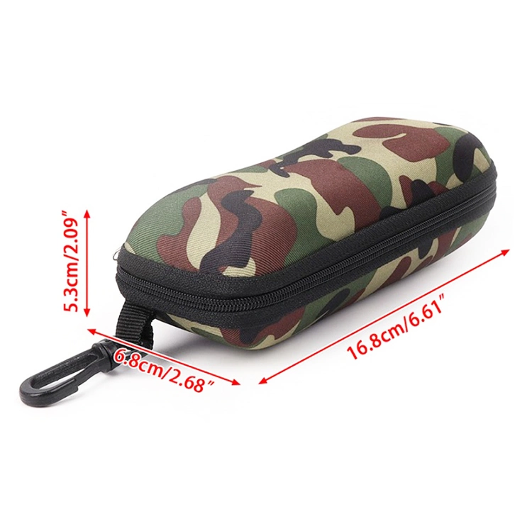 Custom Hard Shell Camuflaje Portable Waterproof EVA Sunglasses Eyeglasses Case with Plastic Zipper