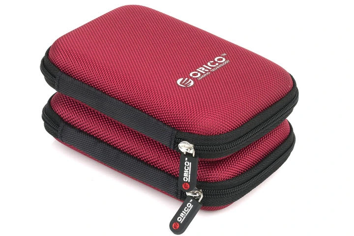 Red Hard Disk Pouch External Hard Drive EVA Carry HDD Case