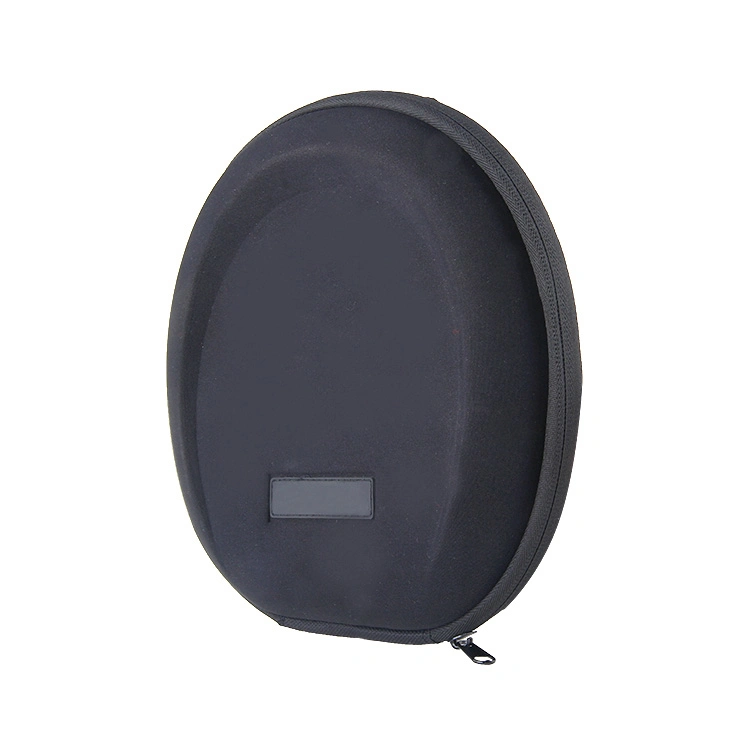 Customized Logo Black Large Size Hard Shell Travel Carrying Waterproof Headphone EVA Case with Pocket