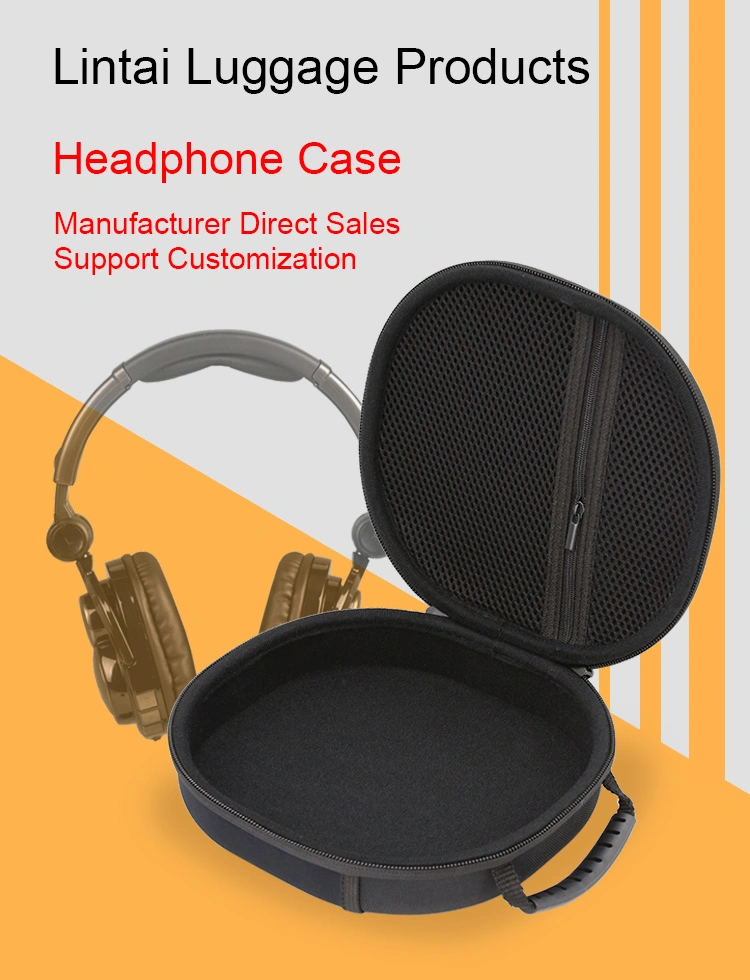 Universal EVA Hard Carrying Customized Logo Custom Printing Round Shape Style Bluetooth Earphone Holder Case Shell Box with Zipper Custom Case with Earphones