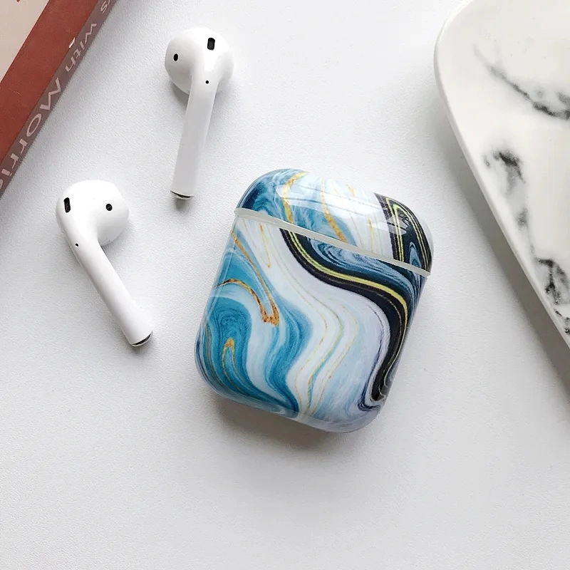 2023 Fashion IMD Craft Marble Pattern Earphone Protective Cover Marble Hard Case Glossy Marble Case for Airpod Cover Case Marble