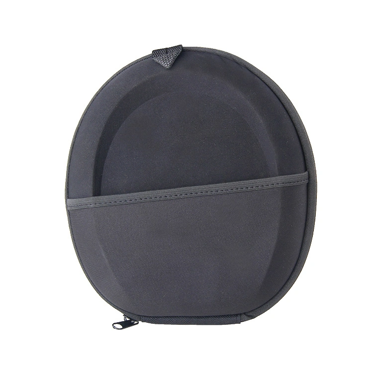 Customized Logo Black Large Size Hard Shell Travel Carrying Waterproof Headphone EVA Case with Pocket