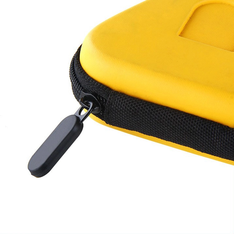 Cheapest Promotion Gift Yellow Triangle Custom Logo Hard Shell Zipper Earphone Headphone EVA Case