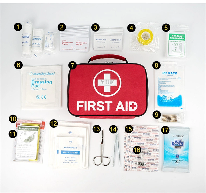 Medical First-Aid Red Bag Oxford Cloth First Aid Kit Waterproof Bags Pouch Ice Pack for Nurse Hospitals Clinics Sos Ambulance Bag