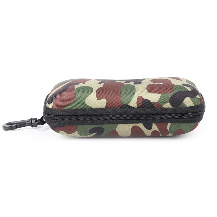 Custom Hard Shell Camuflaje Portable Waterproof EVA Sunglasses Eyeglasses Case with Plastic Zipper