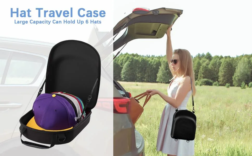 Hat Travel Case for Travelling Home 6 Hats Case Baseball Caps Storage Box