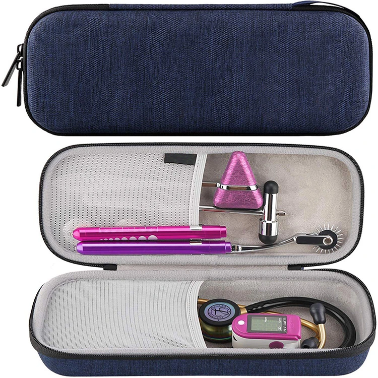 Wholesale Deep Blue Waterproof Portable Protective Hard EVA Carrying Portable Stethoscope Case Medical Equipment Case