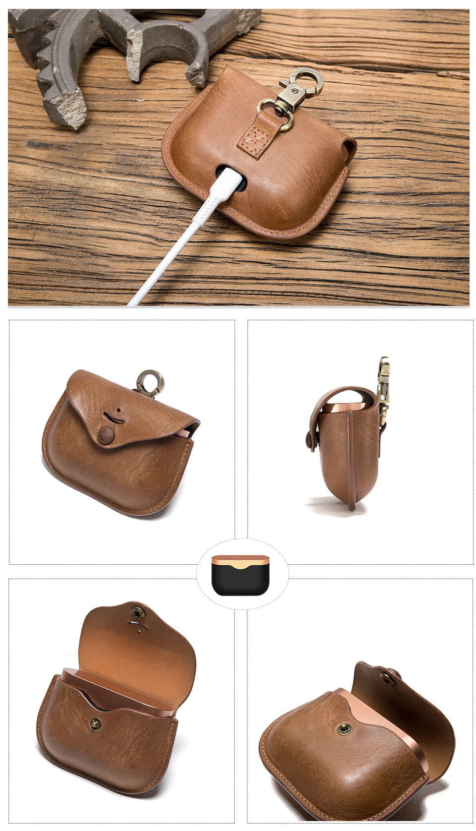 Ea137 Headphone Bag Airpod PRO Protective Carrying Storage Bulk Luxury Custom Earphone Leather Air Pod Case Designer