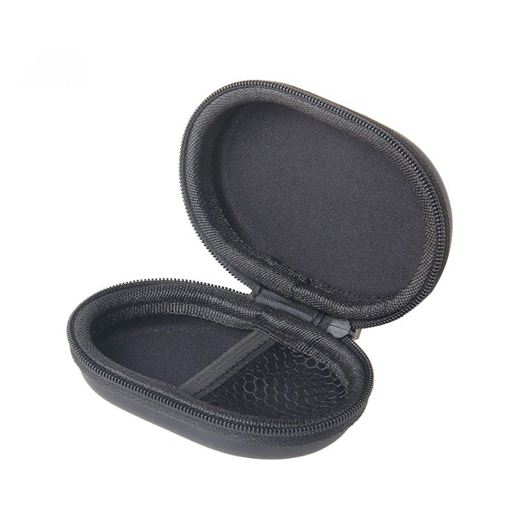 Black Waterproof Headphone Zipper Bluetooth Earphone Earbuds Hard EVA Case with Zipper Closure