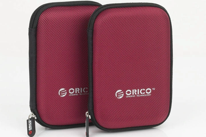 Red Hard Disk Pouch External Hard Drive EVA Carry HDD Case