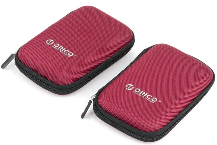 Red Hard Disk Pouch External Hard Drive EVA Carry HDD Case