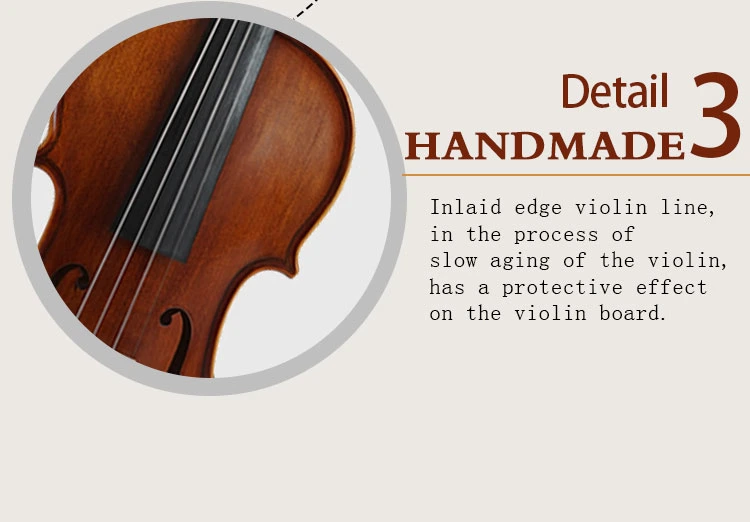 High Quality Hand Painted Antique Red Brown Varnished Ebony Professional Violin with Case