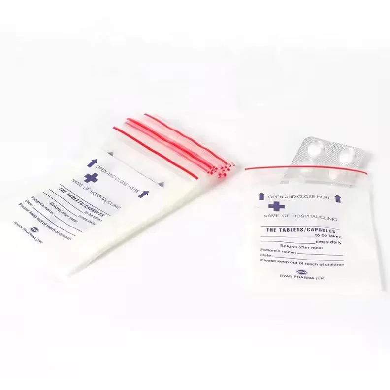 Medical Grade LDPE Small Size Biodegradable Medicine Zipper Drug Packing Airtight Dispensing Envelopes Ziplock Pill Bags