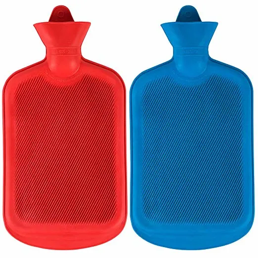 Manufacture Baby Mini Small 2000ml 2L Blue Warm Hand Medical Hot Water Bag Bottle with Plush Knit Cover