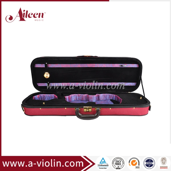 [Aileen]Red Color Oblong Shape Foamed Violin Light Case (CSV527A1)