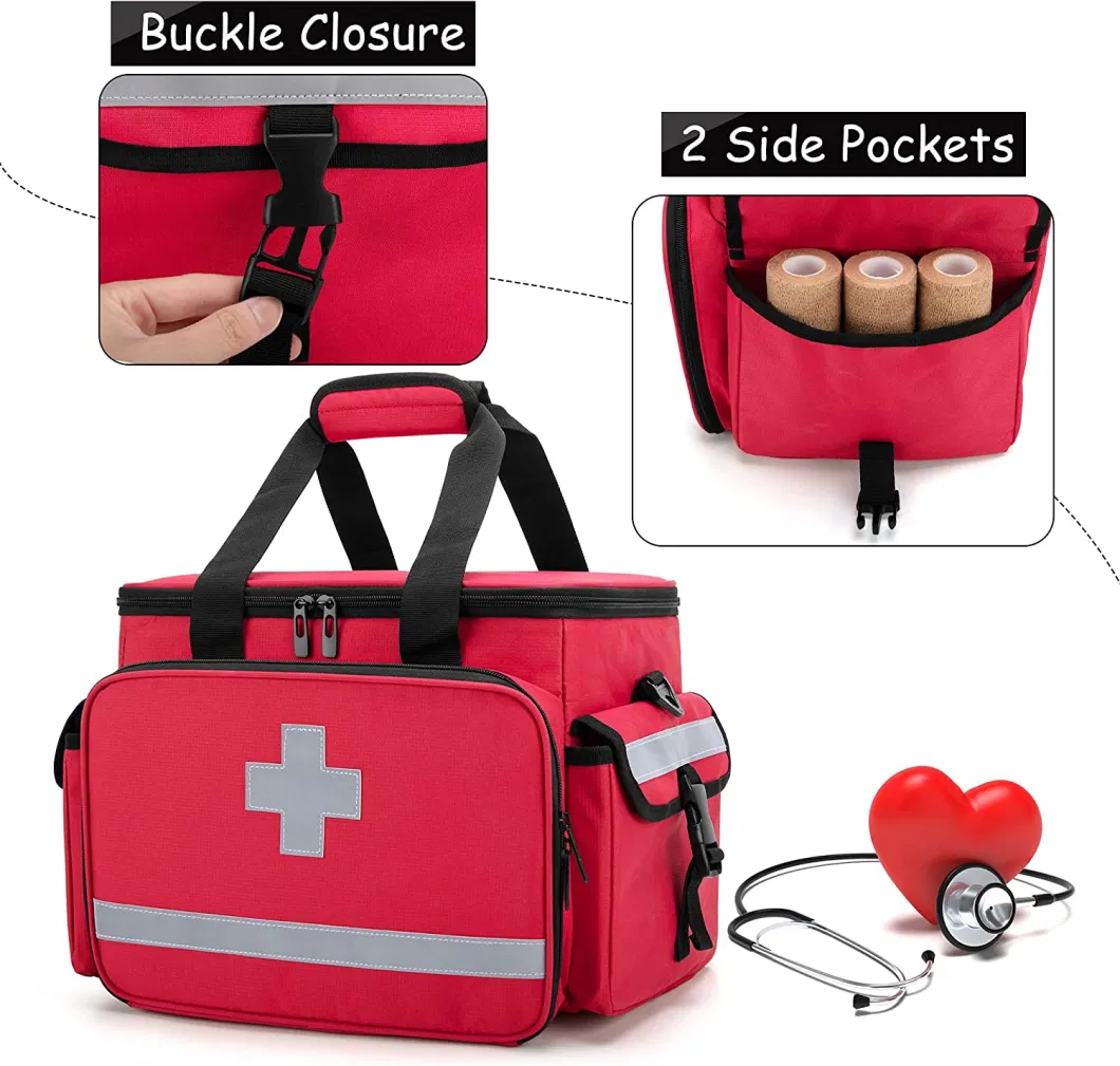 Emergency First Aid Kit Medical Packaging Bags for Clinic Doctor Nurses Home Health with Supplies Shoulder Strap