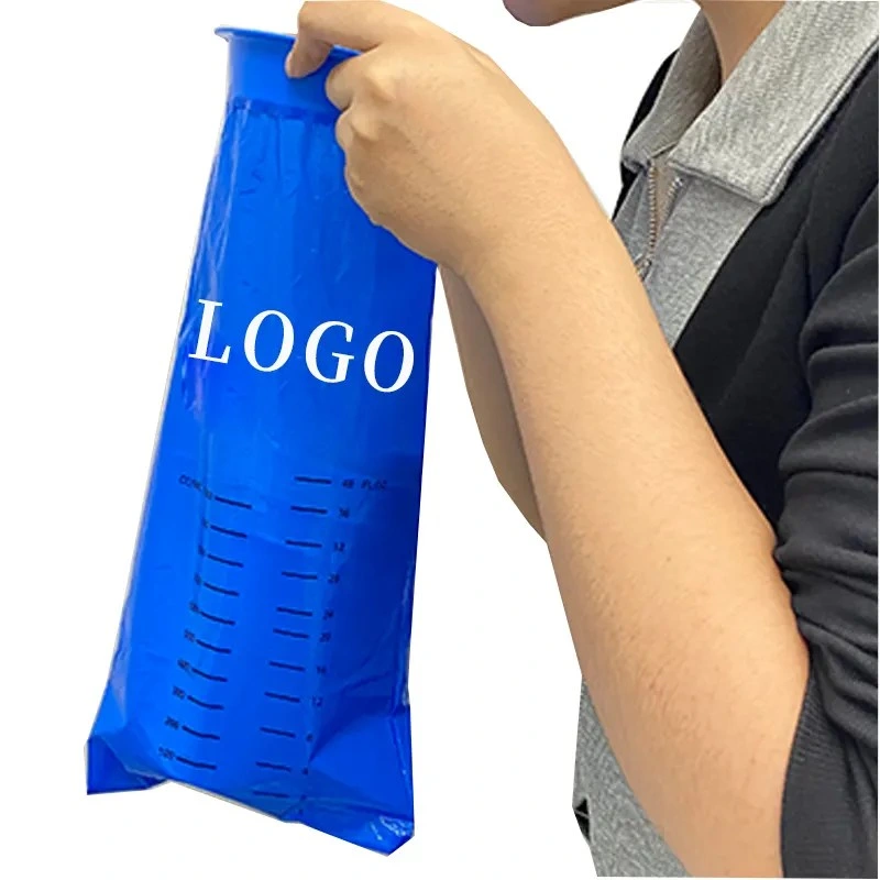 Outdoors Disposable Blue Medical Airplane Sick Emesis Bag with Dispensing Hanger for Motion Travel