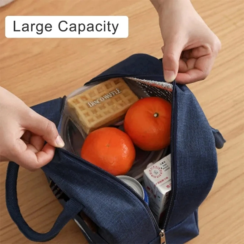 Portable Lunch Bag Waterproof Insulated Canvas Cooler Bag Thermal Food Picnic Lunch Bag for Women Girl Kids Children